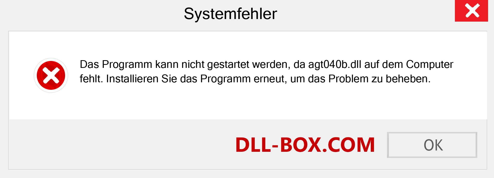 agt040b.dll-Datei fehlt?. Download für Windows 7, 8, 10 - Fix agt040b dll Missing Error unter Windows, Fotos, Bildern